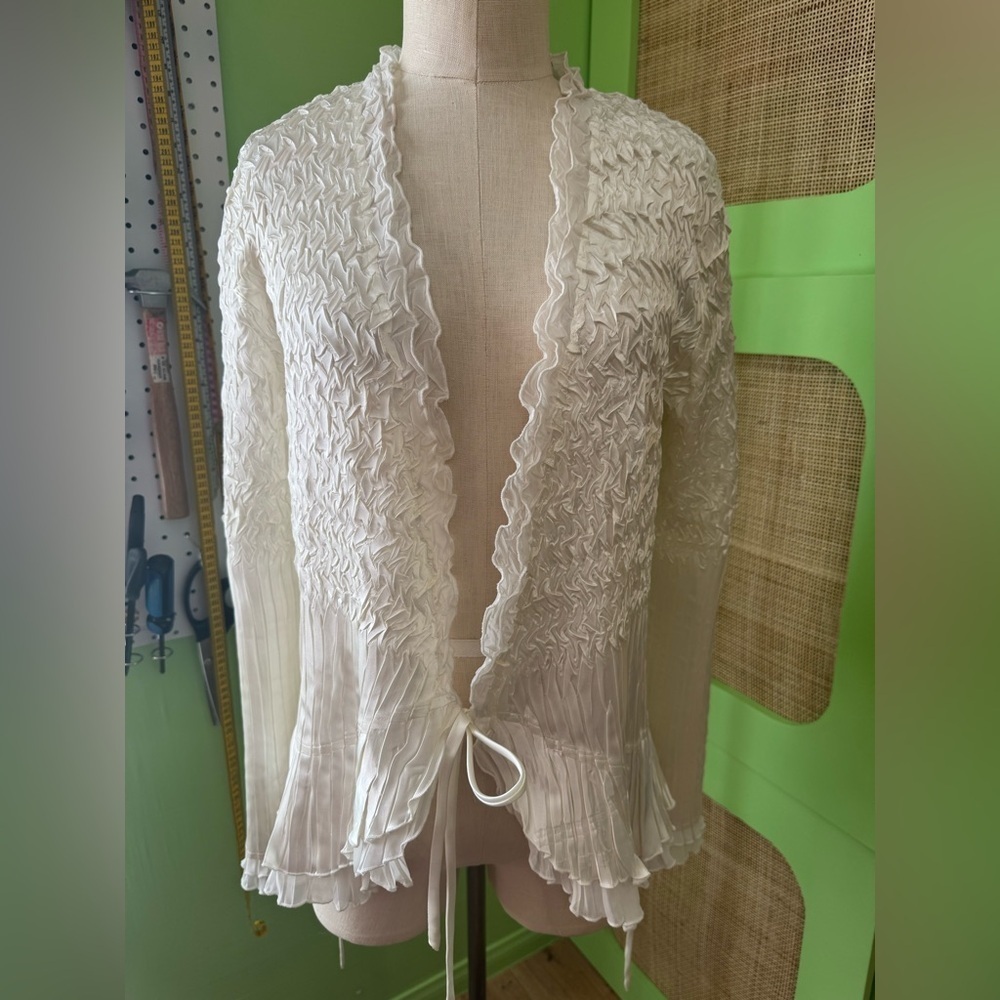 Vintage Crinkle Ruffle Shirred Jacket - Picture 2 of 4